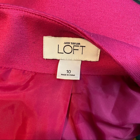 Loft Pink Fuchsia Jacket Blazer Cropped Short - Picture 6 of 7